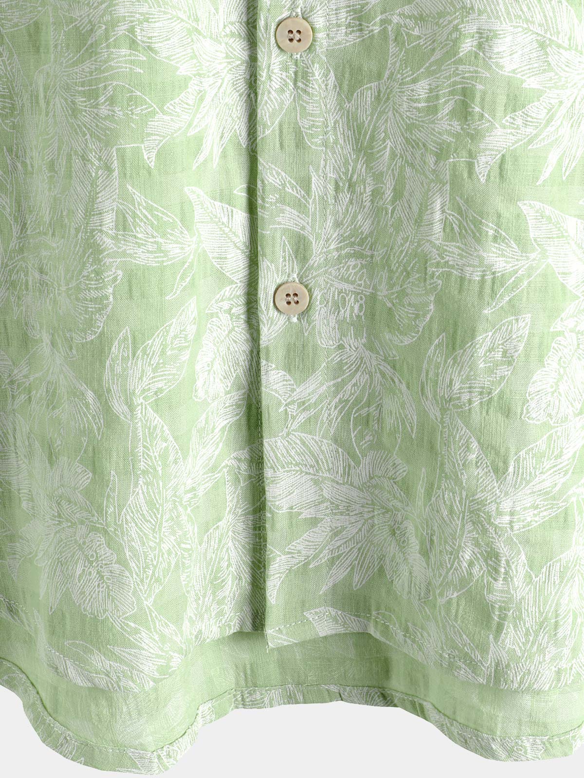 Men's Tropical Green Leaf Short Sleeve Summer Hawaiian Shirt