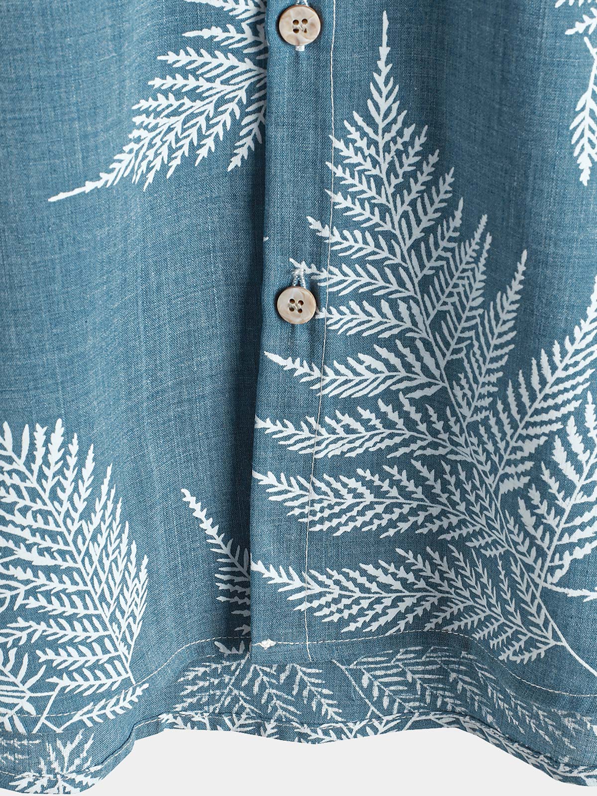 Men's Tropical Blue Button Up Short Sleeve Summer Shirt