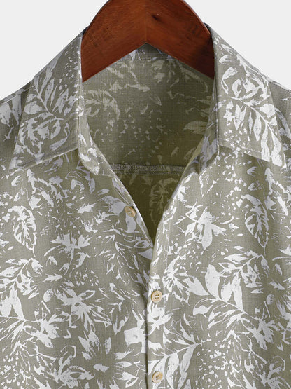 Men's Vintage Short Sleeve Summer Button Up Shirt