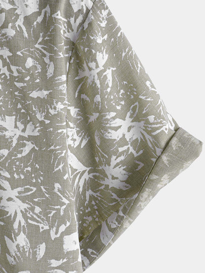 Men's Vintage Short Sleeve Summer Button Up Shirt