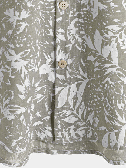 Men's Vintage Short Sleeve Summer Button Up Shirt