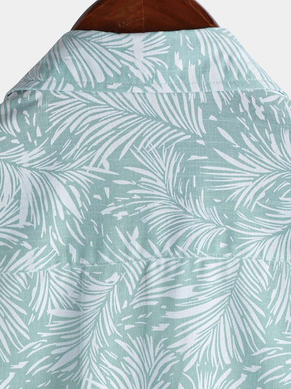 Men's Tropical Hawaiian Short Sleeve Summer Button Up Shirt