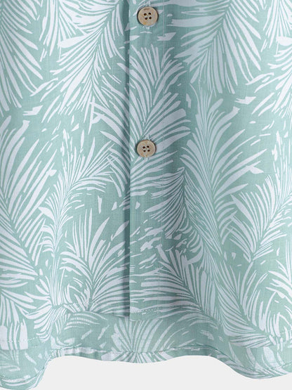 Men's Tropical Hawaiian Short Sleeve Summer Button Up Shirt