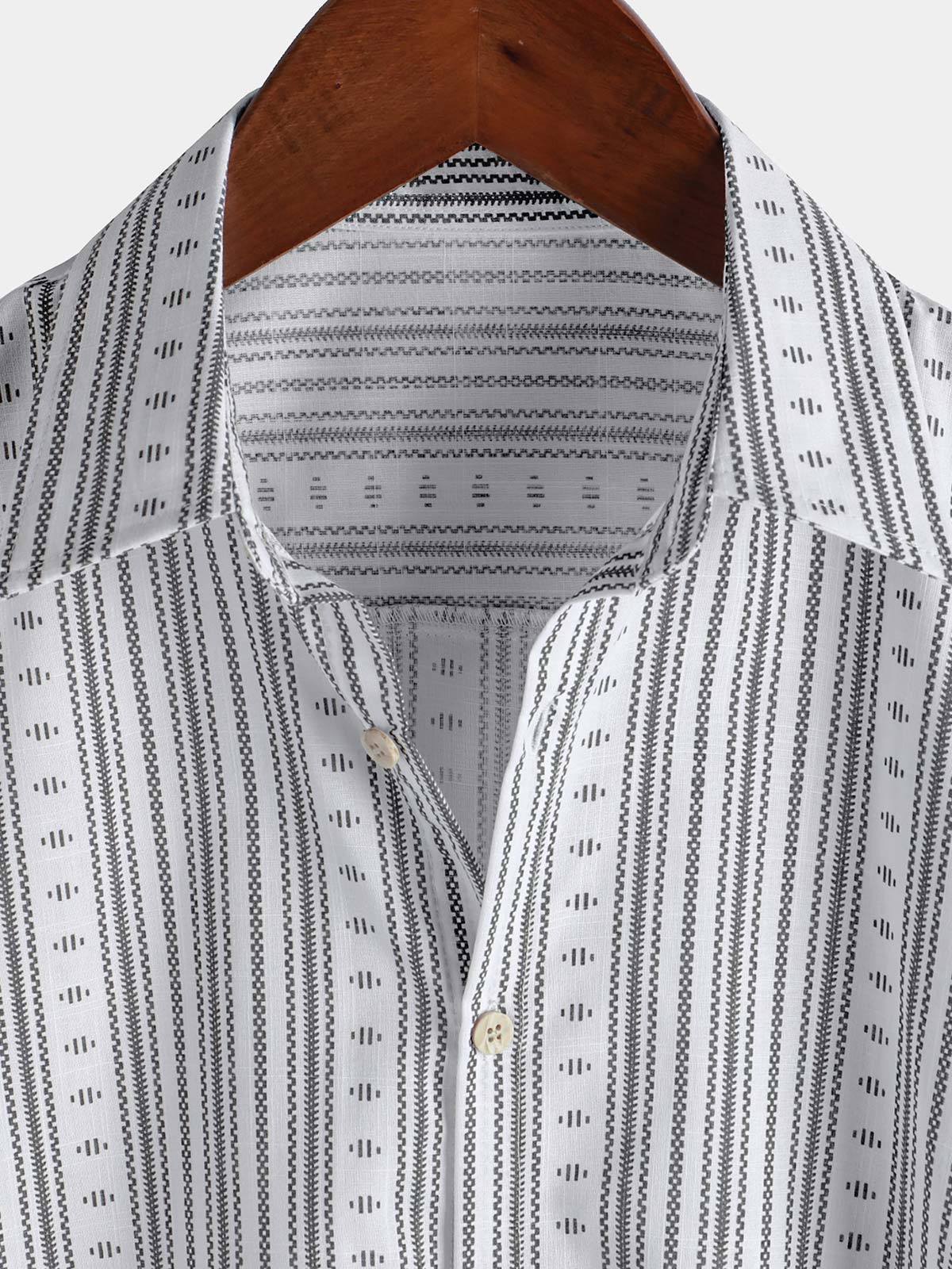 Men's Casual Striped Short Sleeve Summer Button Up Shirt