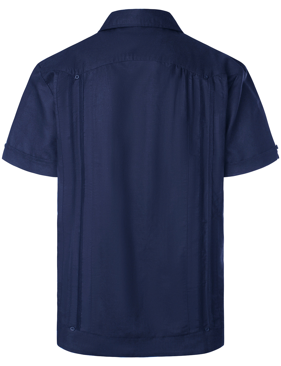 Men’s Linen Cuban Guayabera Casual Button Up Short Sleeve Summer Shirt