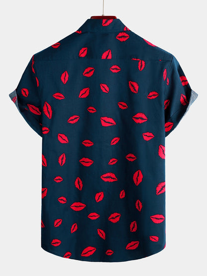 Men's Casual Holiday Pocket Short Sleeve Shirt