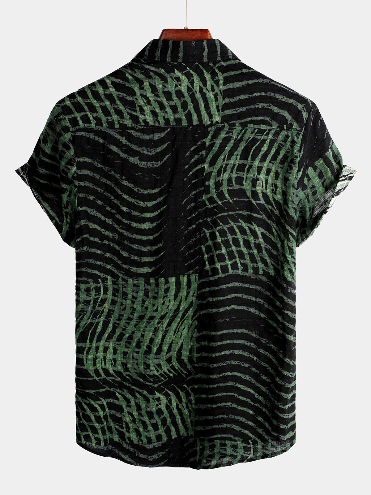 Men's Casual Striped Print Short Sleeve Shirt