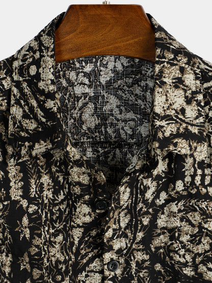 Men's Vintage 90s Abstract Print Short Sleeve Shirt