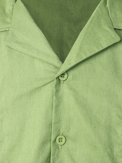 Men’s Pocket Linen Cuban Guayabera Summer Camp Button Up Short Sleeve Casual Shirt