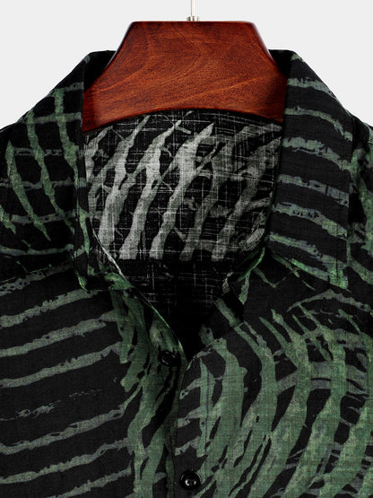 Men's Casual Striped Print Short Sleeve Shirt