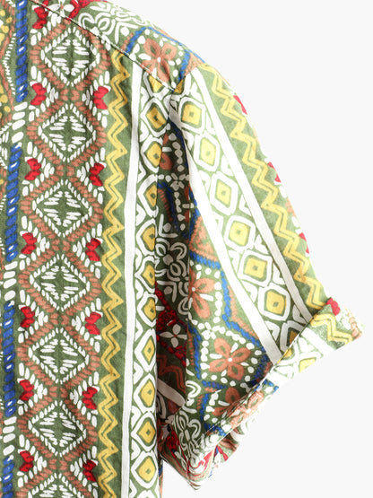 Men's Boho Short Sleeve Retro Shirt
