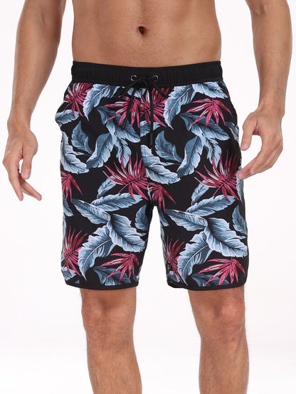 2 In 1  Leaf Print Swim Shorts