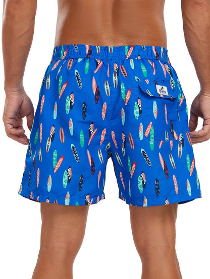 Stowable Surfboard Print  Swim Shorts