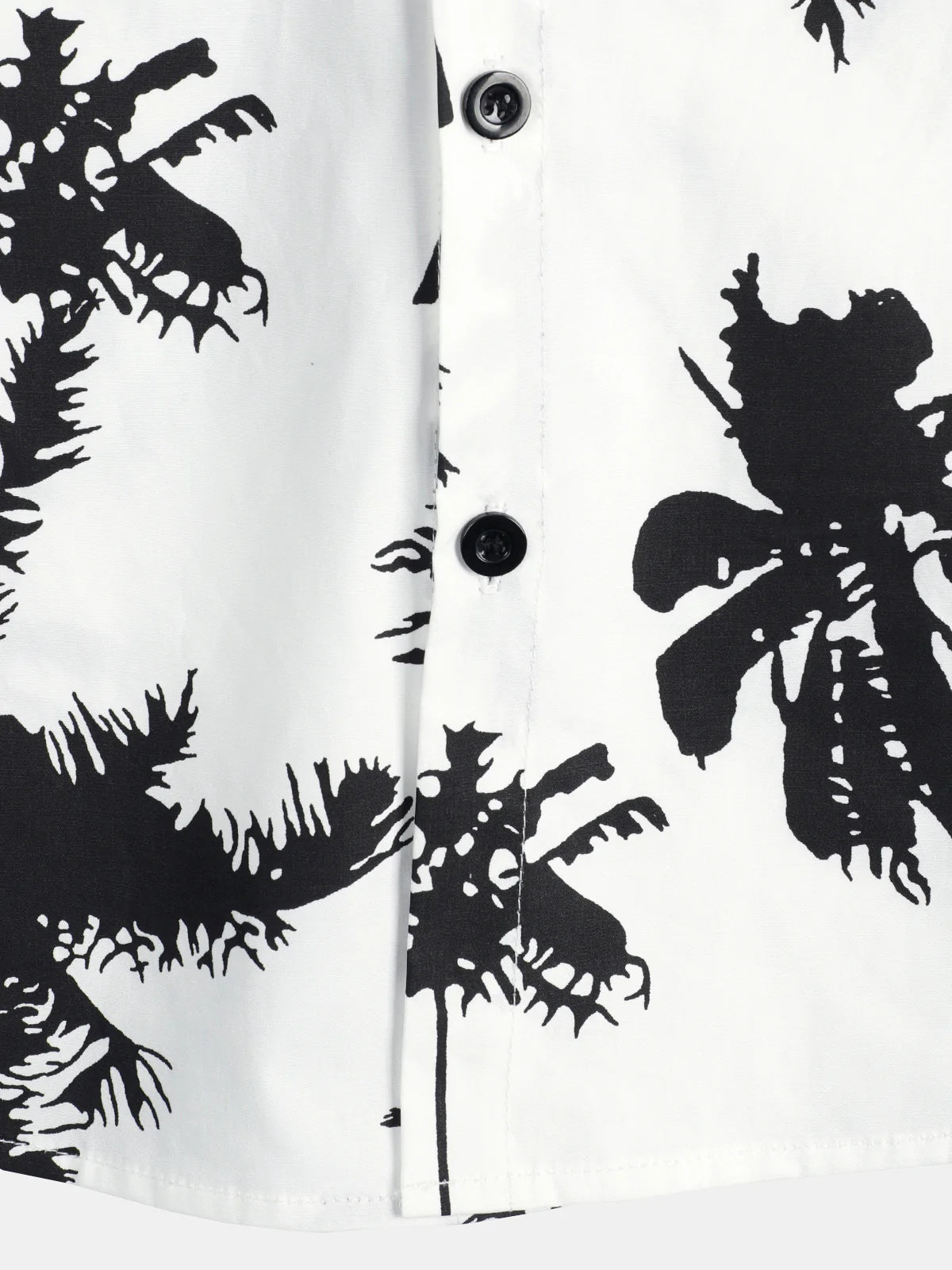 Men's Tropical Palm Tree Print Cotton White Hawaiian Short Sleeve Summer Beach Cruise Camp Shirt