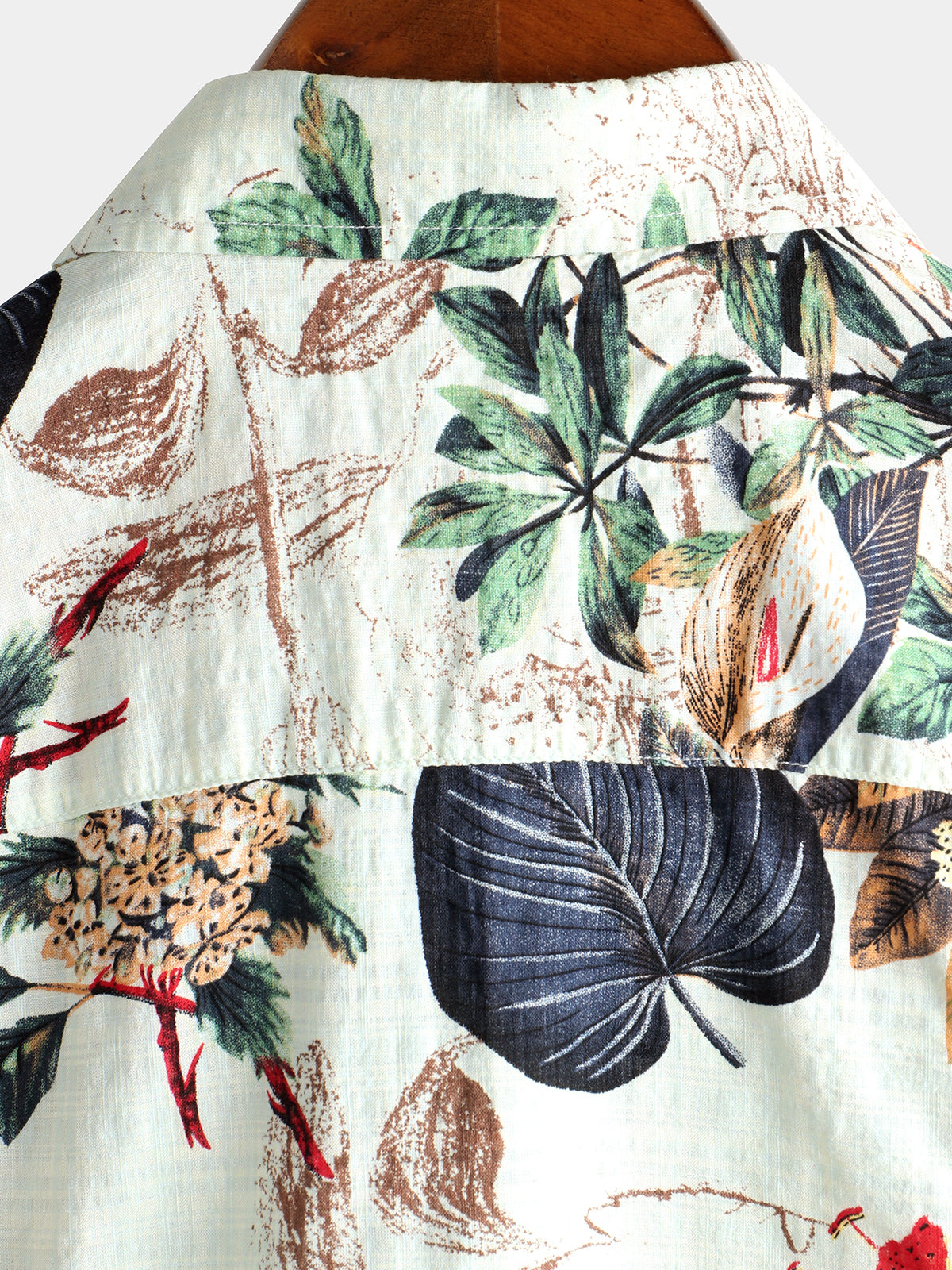 Men's Flower Cotton Tropical Floral Summer Button Up Hawaiian Shirt