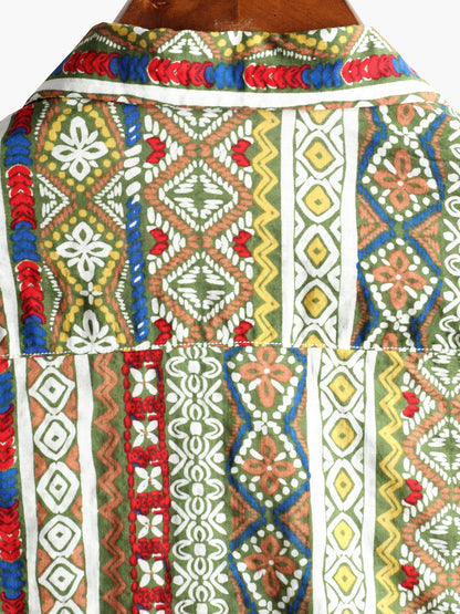 Men's Boho Short Sleeve Retro Shirt