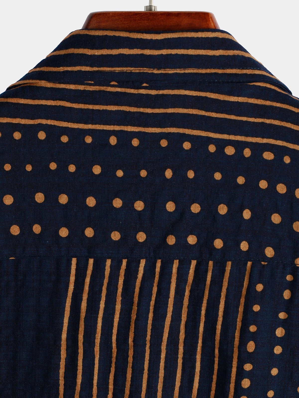 Men‘s Navy Blue Stripe Summer Short Sleeve Shirt