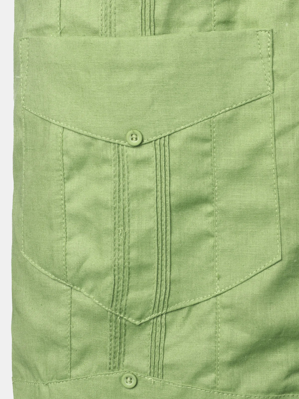 Men’s Pocket Linen Cuban Guayabera Summer Camp Button Up Short Sleeve Casual Shirt