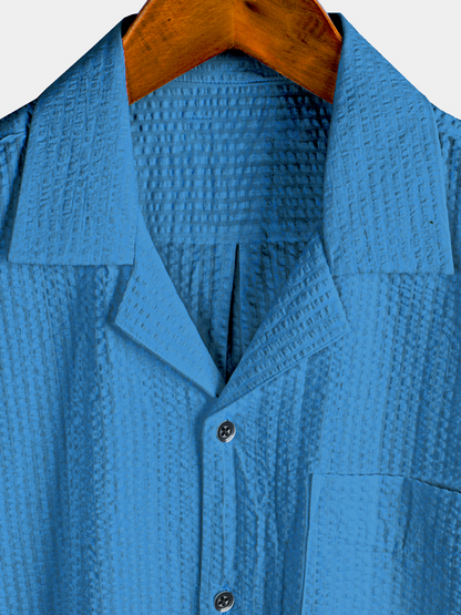 Men's Summer Casual Button Up 100% Cotton Short Sleeve Beach Hawaiian Shirt
