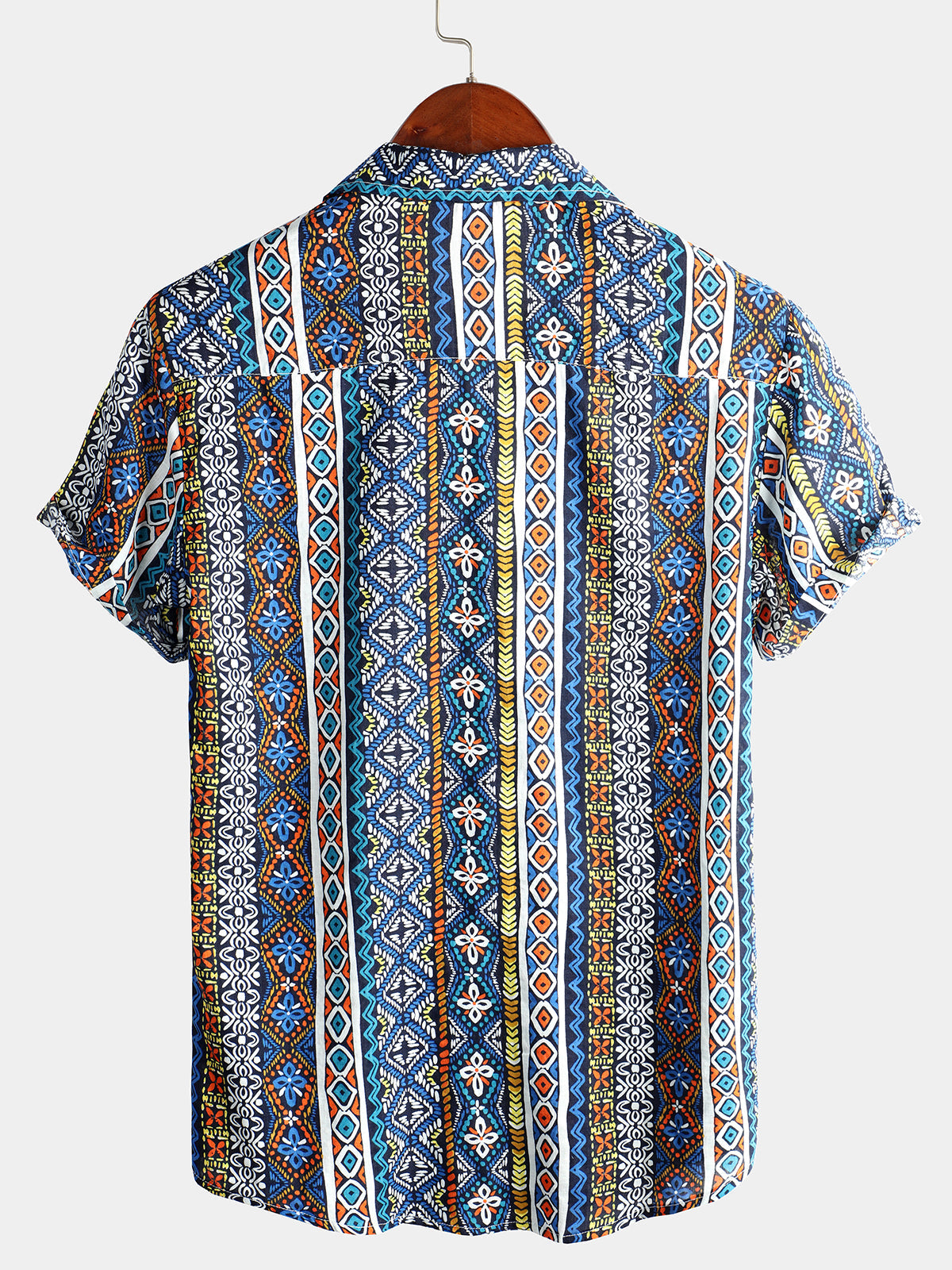 Men's Boho Short Sleeve Retro Shirt