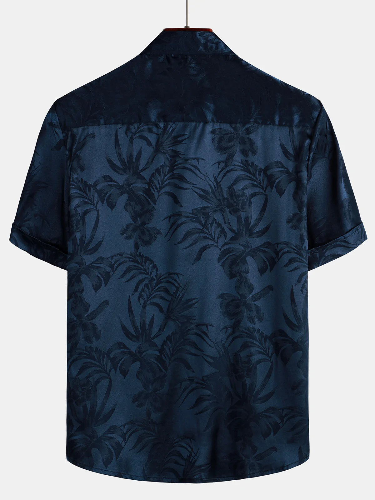 Men's Jacquard Flowers Button Up Pocket Floral Summer Cool Short Sleeve Tops Beach Vacation Shirt