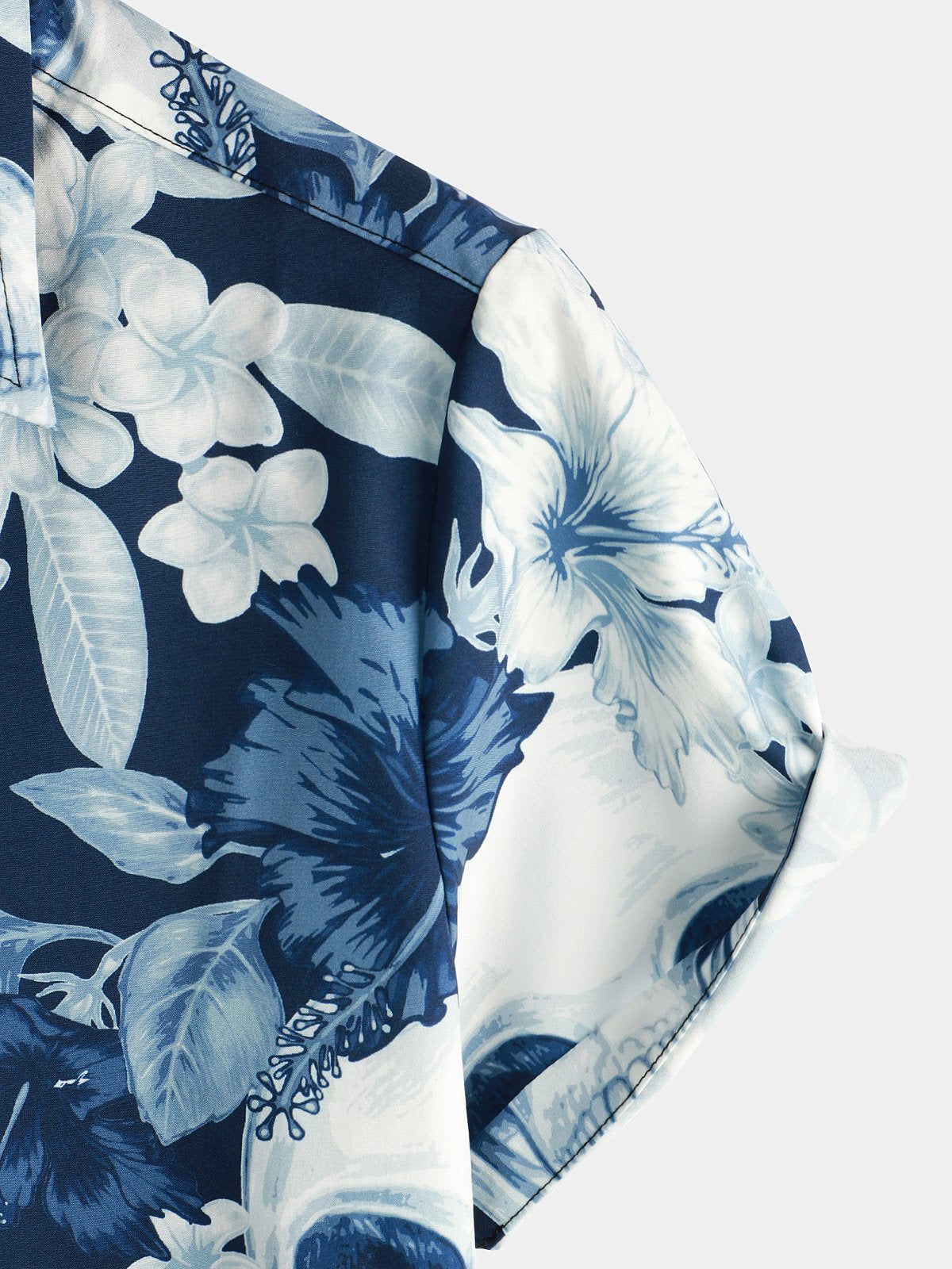 Men's Funny Skull Print Hawaiian Short Sleeve Shirt