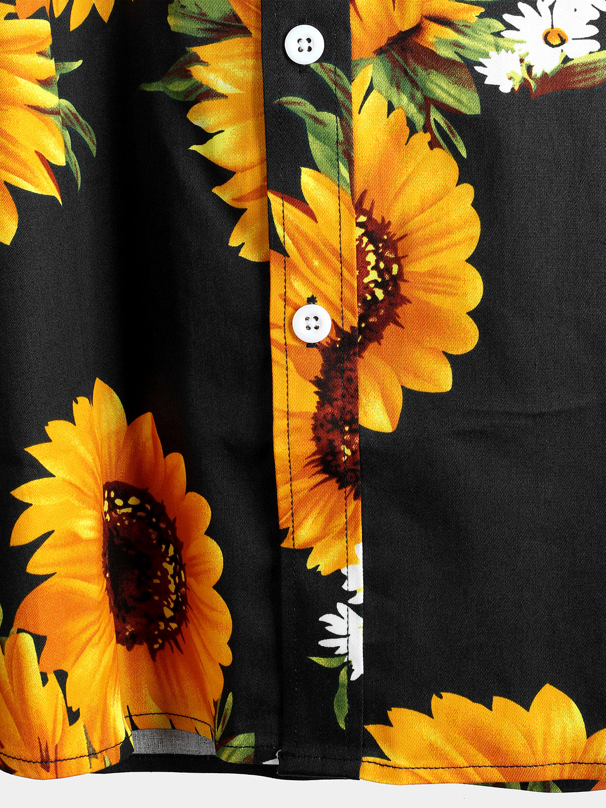Men's Vintage Sunflower Pocket Short Sleeve Shirt