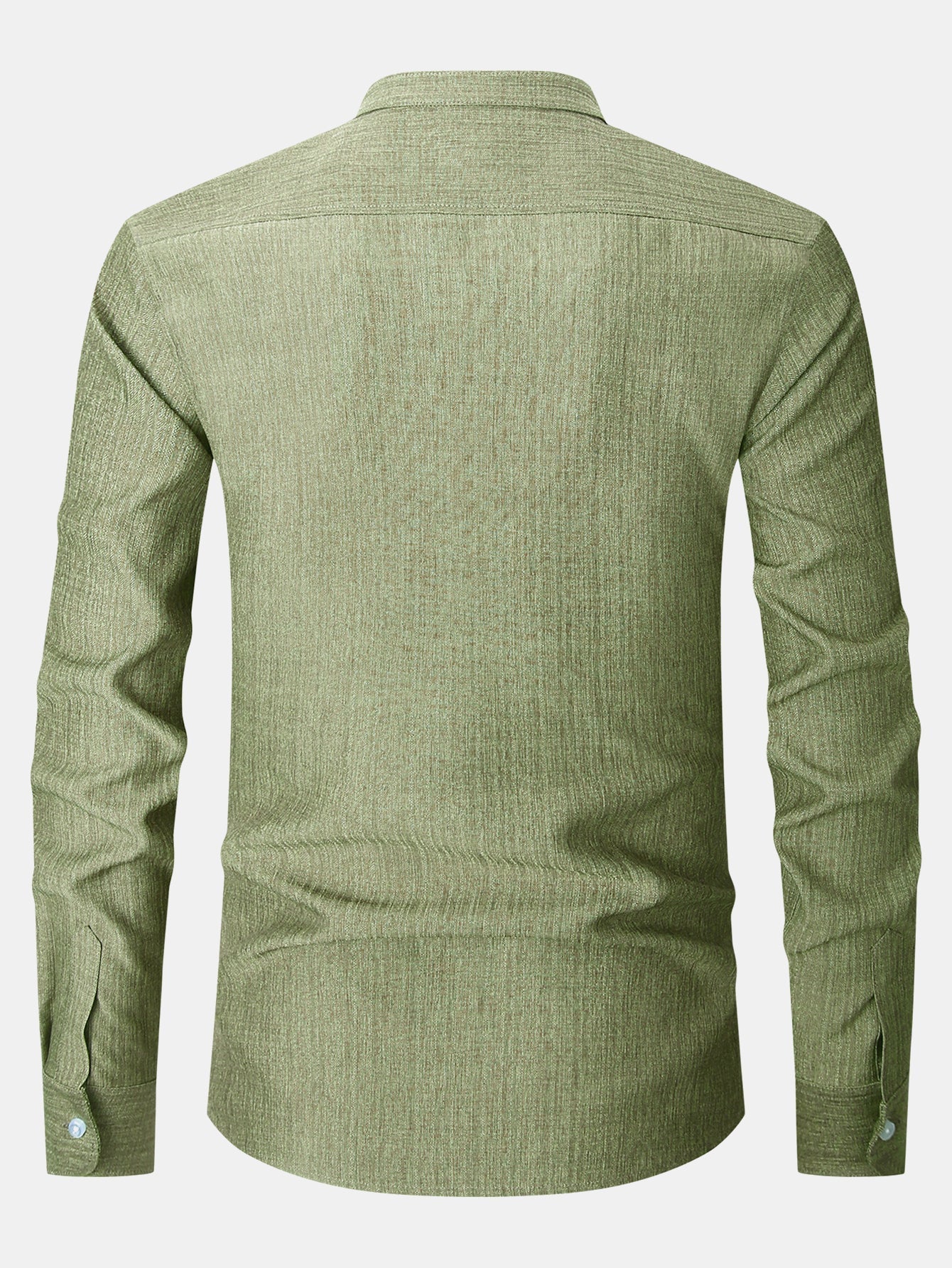 Long Sleeve Textured Stand Collar Shirt