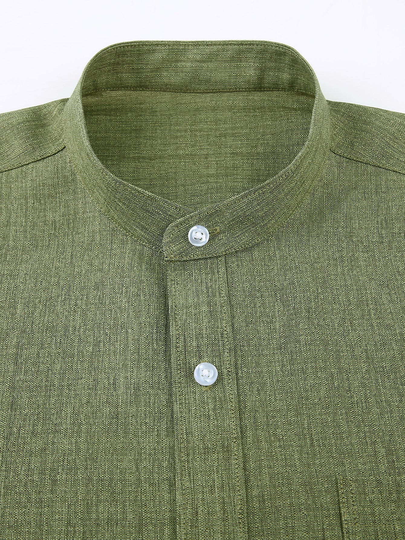 Long Sleeve Textured Stand Collar Shirt