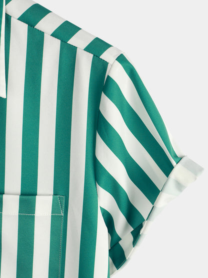 Men's Zebra & Striped Pocket Holiday Casual Shirt