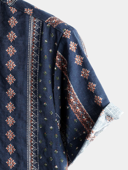 Men's Vintage Cotton Hawaiian Short Sleeve Shirt