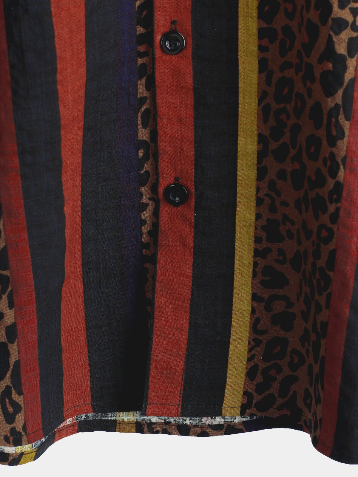 Men's Leopard Vintage Vertical Striped Cool Summer Vacation Short Sleeve Button Up Shirt