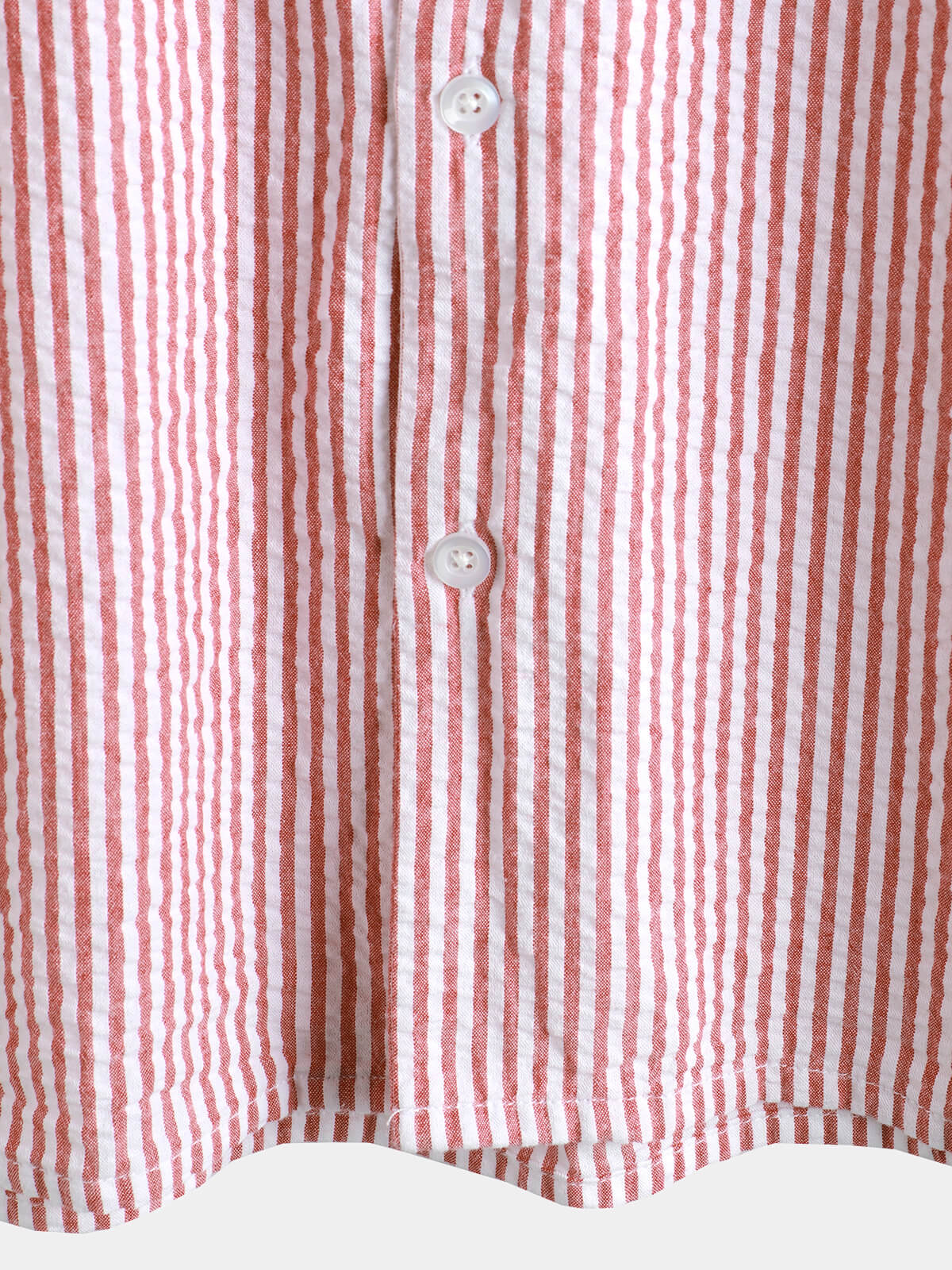 Men's Breathable Striped Cotton Button Up Summer Cuban Collar Camp Short Sleeve Beach Shirt