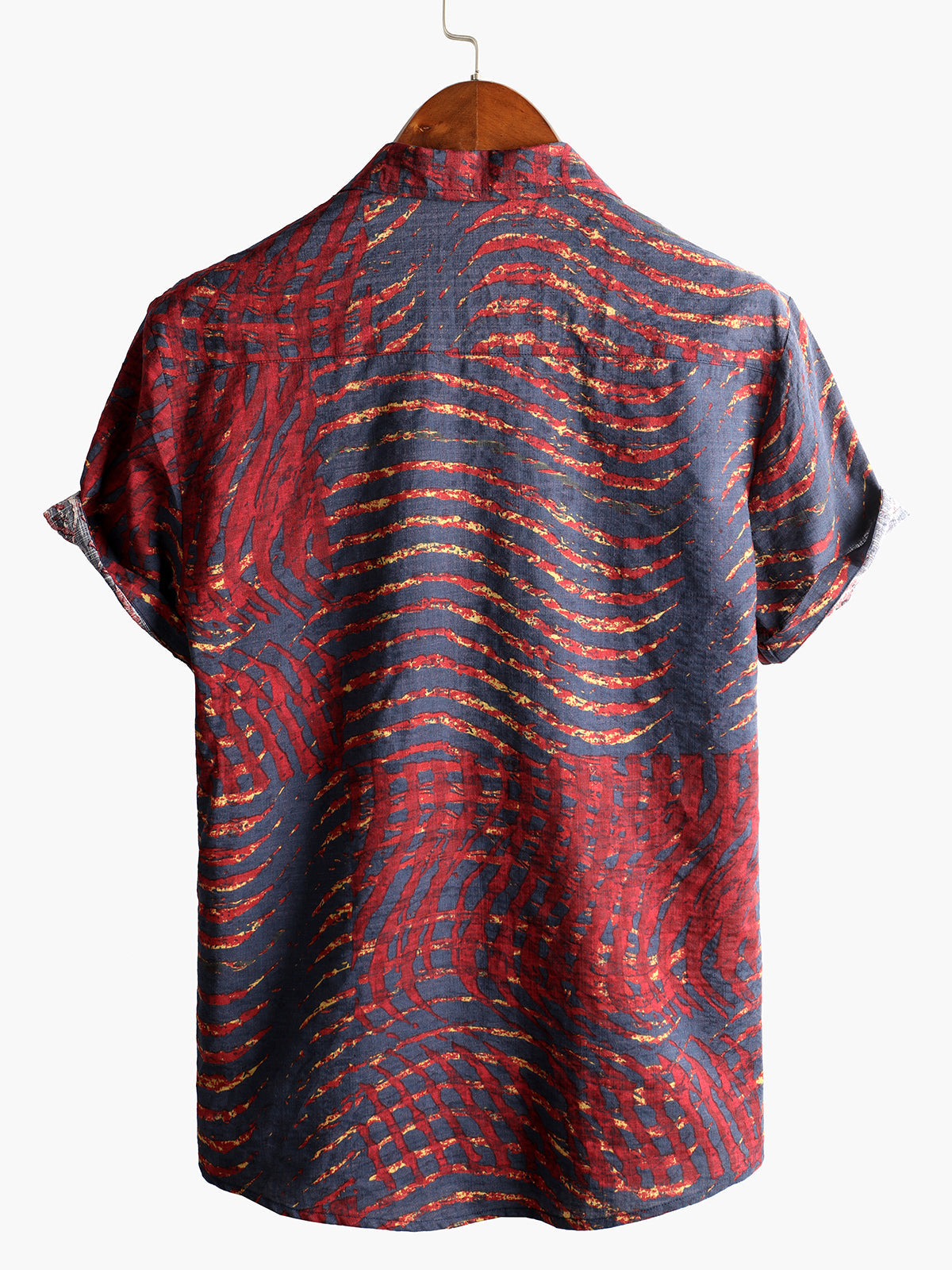 Men's Casual Striped Print Short Sleeve Shirt