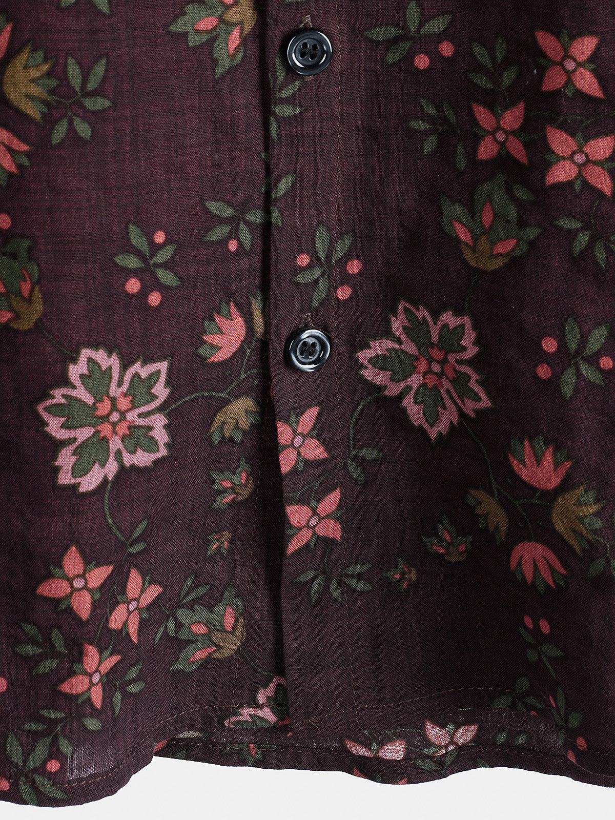 Men's Floral Print Vintage Holiday Brown Hawaiian Short Sleeve Shirt