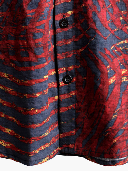 Men's Casual Striped Print Short Sleeve Shirt
