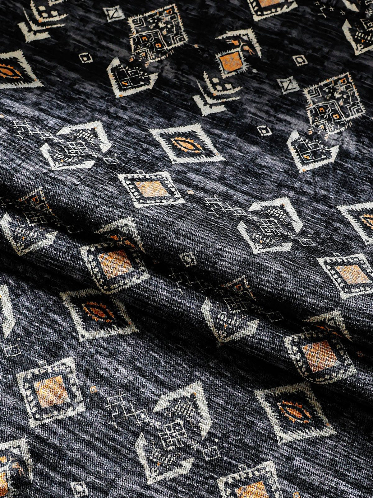 Men’s Breathable Geometric Short Sleeve Button Down Cool Casual Shirt