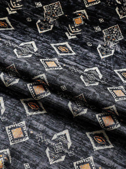 Men’s Breathable Geometric Short Sleeve Button Down Cool Casual Shirt