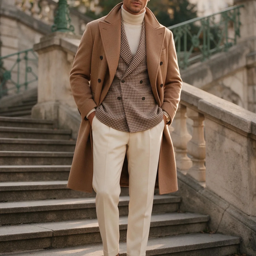 Men's Classic Long Wool Blend Overcoat
