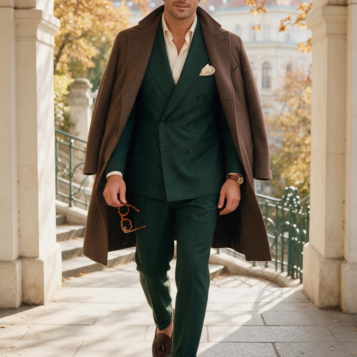 Men's Classic Long Wool Blend Overcoat