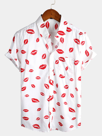 Men's Casual Holiday Pocket Short Sleeve Shirt