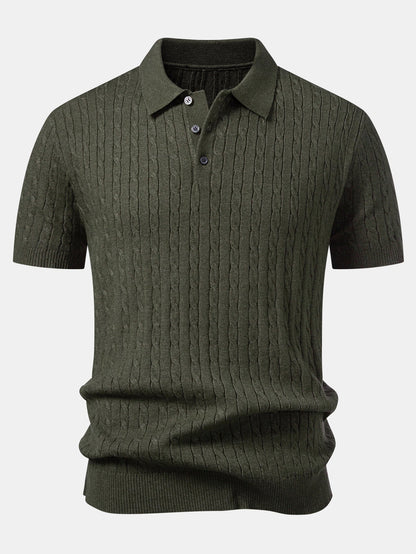 Twisted Jacquard Knit Polo