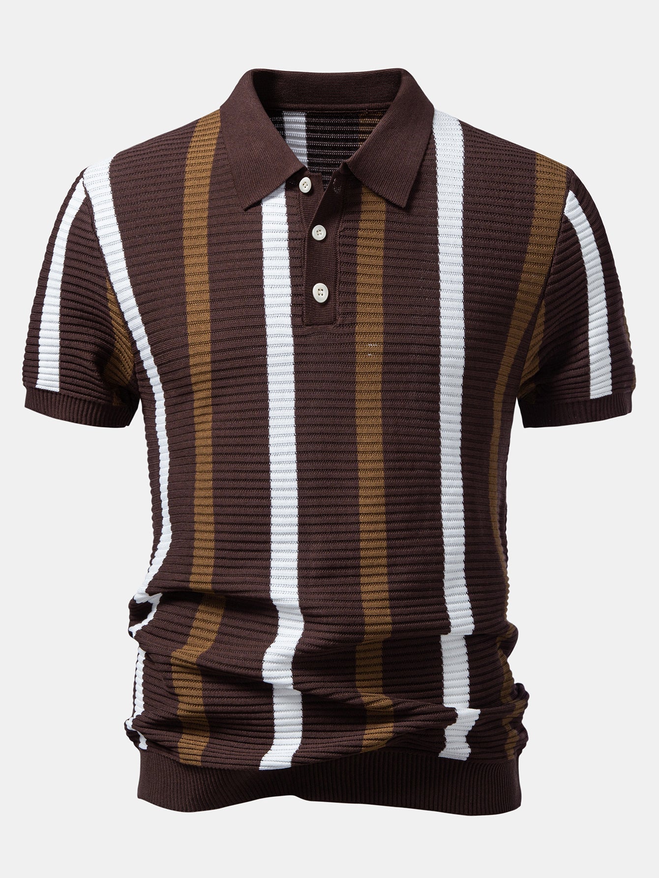 Stripe Textured Knit Polo
