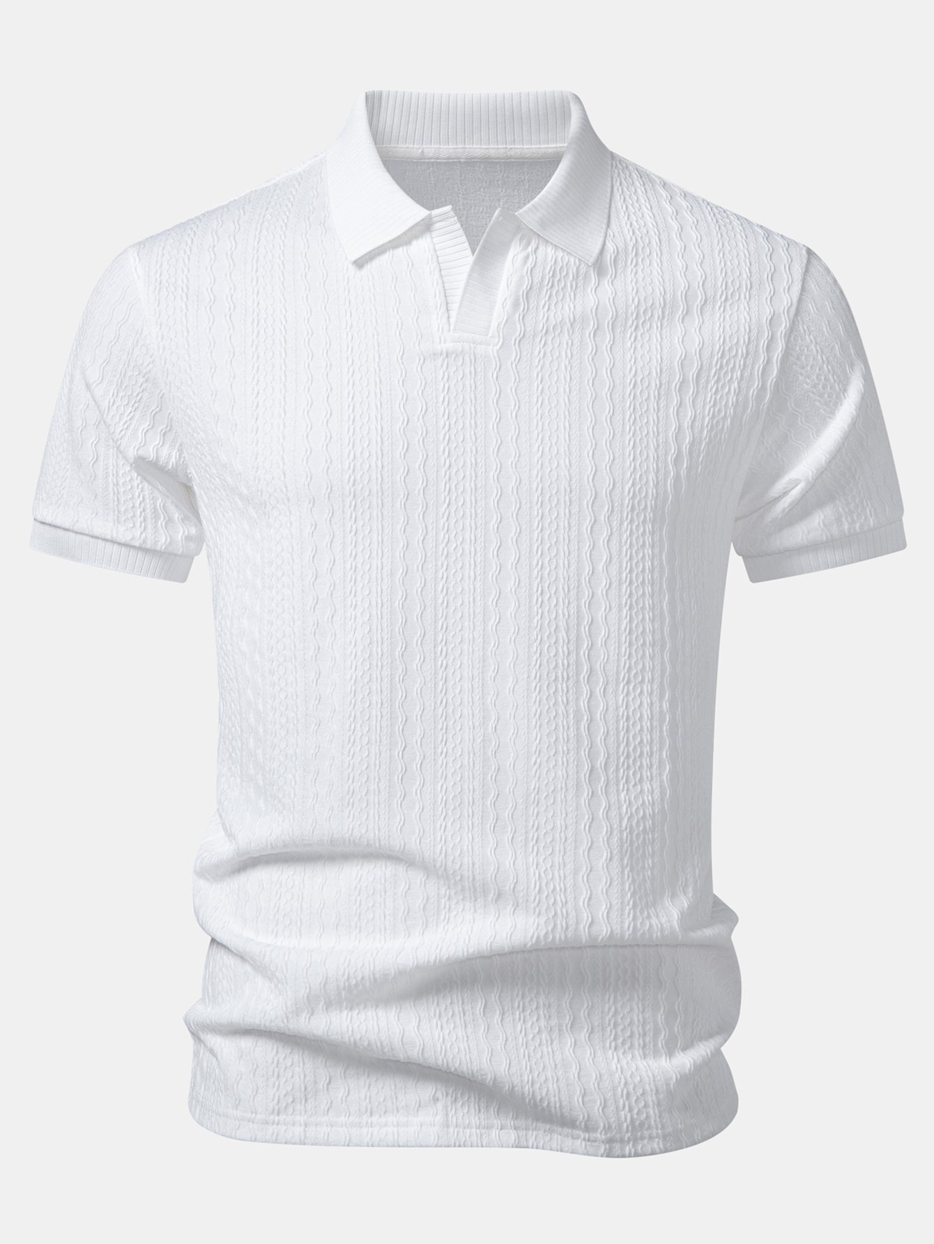 Twisted Jacquard Johnny Collar Polo