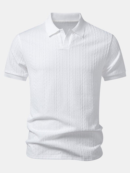 Twisted Jacquard Johnny Collar Polo