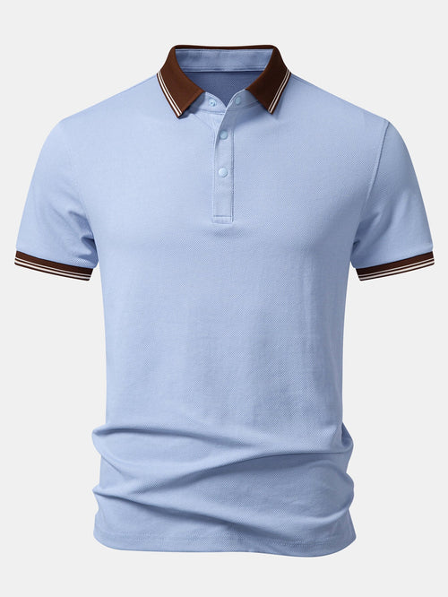 Contrast Trim Textured Polo