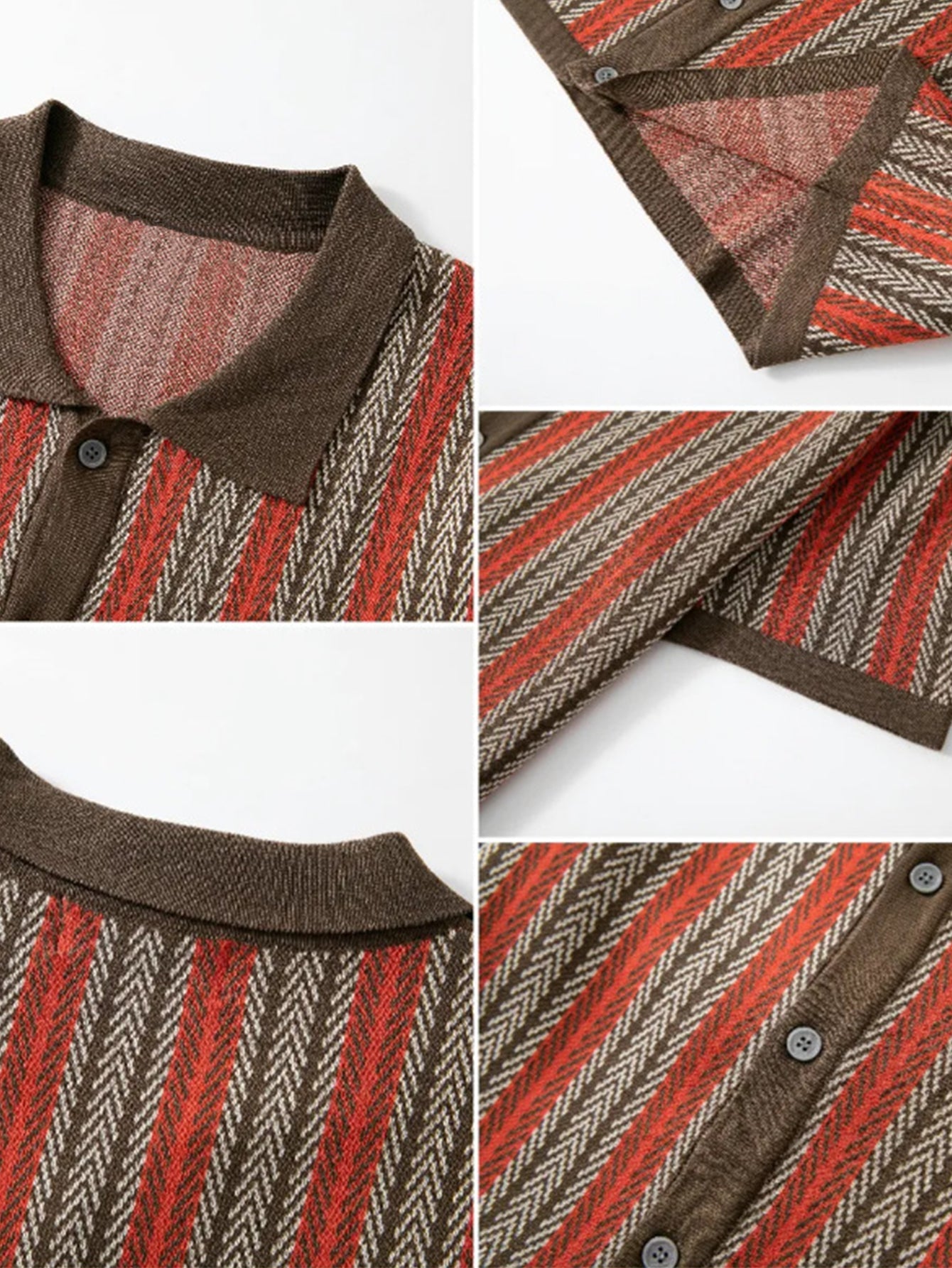 Retro Geometric Knit Shirt
