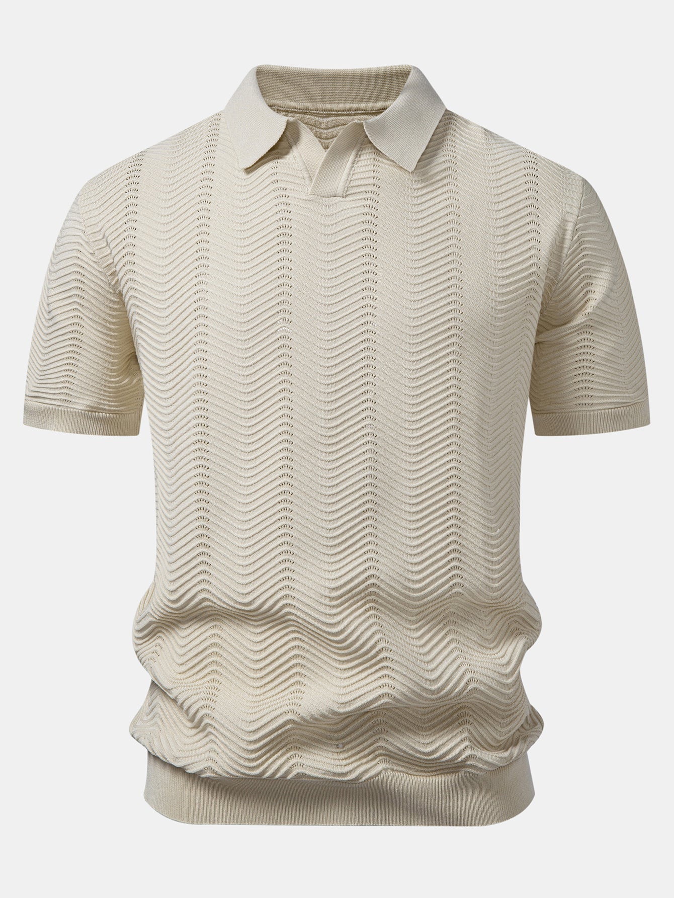 Wave Johnny Collar Knit Polo