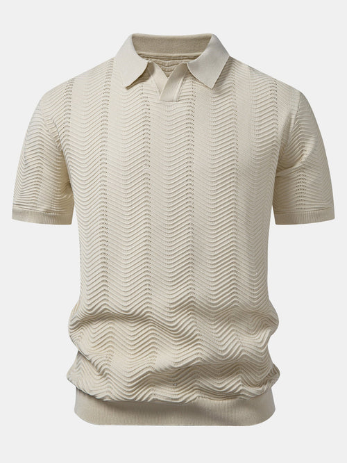Wave Johnny Collar Knit Polo