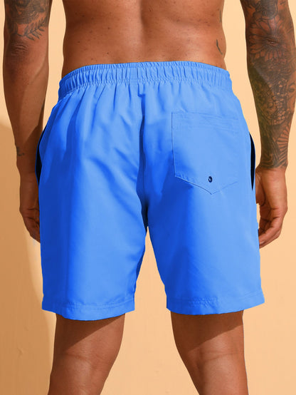 3 Pieces Contrast Waistband Swim Shorts